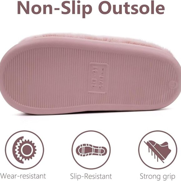 Fuzzy Pink Slippers - Picture 5 of 8